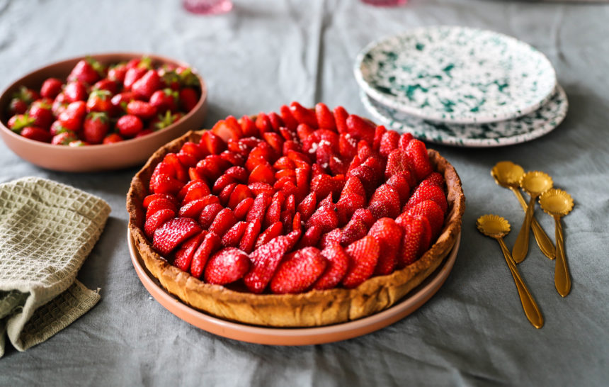 tarte aux fraises bien décorée